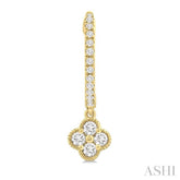 1/3 Ctw Clover Round Cut Diamond Huggie Fashion Earrings in 14K Yellow Gold